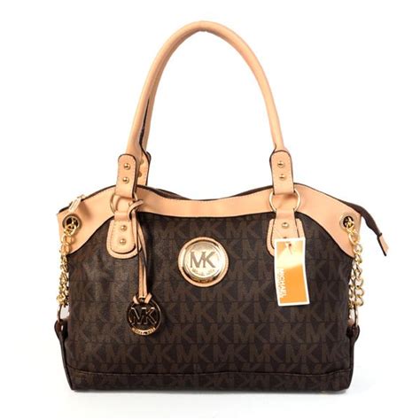 michael kors jacquard monogram large brown satchels|Michael Kors leather satchels.